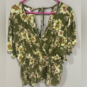 Floral Green Maurice’s  Top